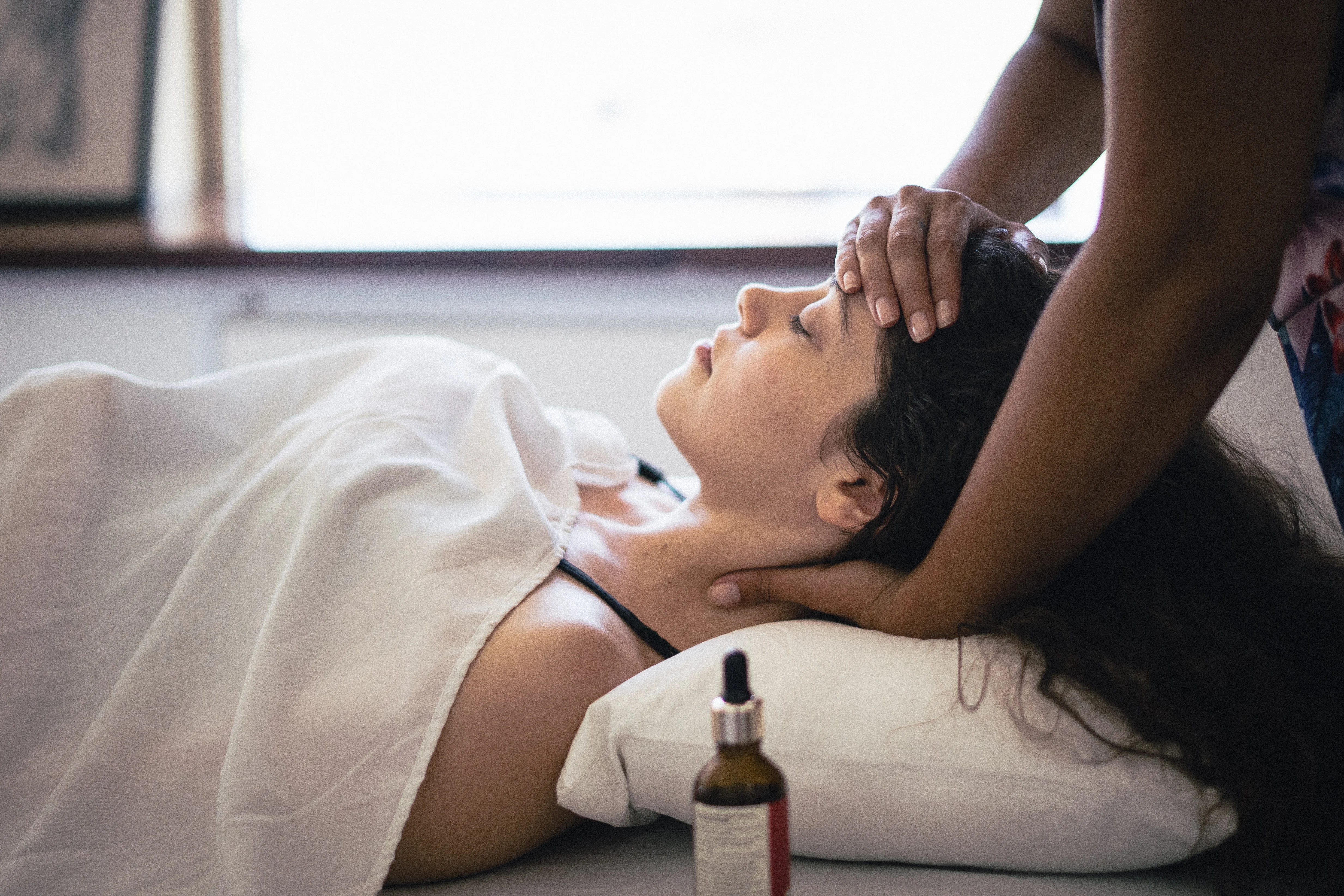 Marma therapeutic massage focused on the head and neck.
